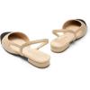 DREAM PAIRS Slingback Ballet Flats for Women Square Cap Toe Low Heel Dress Shoes Comfortable Work Flats for Office Party Wedding Business Casual(Nude)