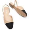 DREAM PAIRS Slingback Ballet Flats for Women Square Cap Toe Low Heel Dress Shoes Comfortable Work Flats for Office Party Wedding Business Casual(Nude)