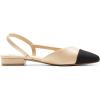 DREAM PAIRS Slingback Ballet Flats for Women Square Cap Toe Low Heel Dress Shoes Comfortable Work Flats for Office Party Wedding Business Casual(Nude)