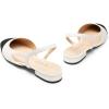 DREAM PAIRS Slingback Ballet Flats for Women Square Cap Toe Low Heel Dress Shoes Comfortable Work Flats for Office Party Wedding Business Casual(White)