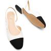 DREAM PAIRS Slingback Ballet Flats for Women Square Cap Toe Low Heel Dress Shoes Comfortable Work Flats for Office Party Wedding Business Casual(White)
