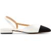 DREAM PAIRS Slingback Ballet Flats for Women Square Cap Toe Low Heel Dress Shoes Comfortable Work Flats for Office Party Wedding Business Casual(White)