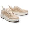 DREAM PAIRS Women Chunky City Tweed Comfortable Casual Platform Fashion Sneaker(Apricot-knit)