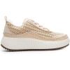 DREAM PAIRS Women Chunky City Tweed Comfortable Casual Platform Fashion Sneaker(Apricot-knit)