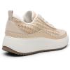 DREAM PAIRS Women Chunky City Tweed Comfortable Casual Platform Fashion Sneaker(Apricot-knit)