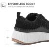 DREAM PAIRS Women Chunky City Tweed Comfortable Casual Platform Fashion Sneaker(Black)