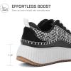 DREAM PAIRS Women Chunky City Tweed Comfortable Casual Platform Fashion Sneaker(Black/White)