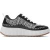 DREAM PAIRS Women Chunky City Tweed Comfortable Casual Platform Fashion Sneaker(Black/White)