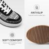 DREAM PAIRS Women Chunky City Tweed Comfortable Casual Platform Fashion Sneaker(Black/White)