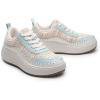 DREAM PAIRS Women Chunky City Tweed Comfortable Casual Platform Fashion Sneaker(Blue/Rainbow-knit)