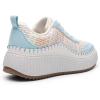 DREAM PAIRS Women Chunky City Tweed Comfortable Casual Platform Fashion Sneaker(Blue/Rainbow-knit)
