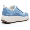 DREAM PAIRS Women Chunky City Tweed Comfortable Casual Platform Fashion Sneaker(Blue-knit)