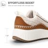DREAM PAIRS Women Chunky City Tweed Comfortable Casual Platform Fashion Sneaker(Brown Beige)