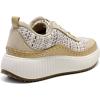 DREAM PAIRS Women Chunky City Tweed Comfortable Casual Platform Fashion Sneaker(Khaki-knit)