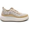 DREAM PAIRS Women Chunky City Tweed Comfortable Casual Platform Fashion Sneaker(Khaki-knit)