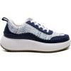 DREAM PAIRS Women Chunky City Tweed Comfortable Casual Platform Fashion Sneaker(Navy)