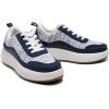 DREAM PAIRS Women Chunky City Tweed Comfortable Casual Platform Fashion Sneaker(Navy)