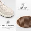 DREAM PAIRS Women Chunky City Tweed Comfortable Casual Platform Fashion Sneaker(Sandstone-knit)