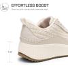 DREAM PAIRS Women Chunky City Tweed Comfortable Casual Platform Fashion Sneaker(Sandstone-knit)