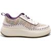 DREAM PAIRS Women Chunky City Tweed Comfortable Casual Platform Fashion Sneaker(White/Purple)