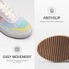 DREAM PAIRS Women Chunky City Tweed Comfortable Casual Platform Fashion Sneaker(White/Rainbow)