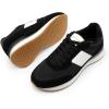 DREAM PAIRS Women Fashion Sneakers Walking Tennis Sports Athletic Comfortable Lightweight Running Lace Up Retro Classic Casual Sneaker(Black)