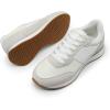 DREAM PAIRS Women Fashion Sneakers Walking Tennis Sports Athletic Comfortable Lightweight Running Lace Up Retro Classic Casual Sneaker(White/Beige)