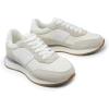 DREAM PAIRS Women Fashion Sneakers Walking Tennis Sports Athletic Comfortable Lightweight Running Lace Up Retro Classic Casual Sneaker(White/Beige)