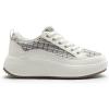 DREAM PAIRS Women Platform Chunky Lightweight Comfortable Casual Lace-Up Sky Walking Fashion Sneakers(Blue Stripe/White)