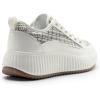 DREAM PAIRS Women Platform Chunky Lightweight Comfortable Casual Lace-Up Sky Walking Fashion Sneakers(Blue Stripe/White)