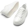 DREAM PAIRS Women Platform Chunky Lightweight Comfortable Casual Lace-Up Sky Walking Fashion Sneakers(White/Pu)
