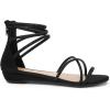 DREAM PAIRS Women’s Ankle Strap Flat Sandals Summer Dressy Strappy Gladiator Rhinestones Sandals(Black)