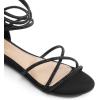 DREAM PAIRS Women’s Ankle Strap Flat Sandals Summer Dressy Strappy Gladiator Rhinestones Sandals(Black)