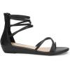 DREAM PAIRS Women’s Ankle Strap Flat Sandals Summer Dressy Strappy Gladiator Rhinestones Sandals(Black/Pu)