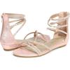 DREAM PAIRS Women’s Ankle Strap Flat Sandals Summer Dressy Strappy Gladiator Rhinestones Sandals(Champagne)