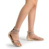 DREAM PAIRS Women’s Ankle Strap Flat Sandals Summer Dressy Strappy Gladiator Rhinestones Sandals(Gold)