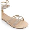 DREAM PAIRS Women’s Ankle Strap Flat Sandals Summer Dressy Strappy Gladiator Rhinestones Sandals(Gold)