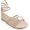 DREAM PAIRS Women’s Ankle Strap Flat Sandals Summer Dressy Strappy Gladiator Rhinestones Sandals(Nude)