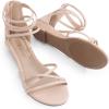 DREAM PAIRS Women’s Ankle Strap Flat Sandals Summer Dressy Strappy Gladiator Rhinestones Sandals(Nude/Pu)