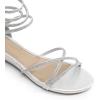 DREAM PAIRS Women’s Ankle Strap Flat Sandals Summer Dressy Strappy Gladiator Rhinestones Sandals(Silver)