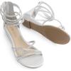 DREAM PAIRS Women’s Ankle Strap Flat Sandals Summer Dressy Strappy Gladiator Rhinestones Sandals(Silver)