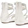 DREAM PAIRS Women’s Ankle Strap Flat Sandals Summer Dressy Strappy Gladiator Rhinestones Sandals(White)