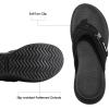 DREAM PAIRS Women’s Arch Support Flip Flops Comfortable Thong Sandals(Black)