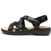DREAM PAIRS Women’s Arch Support Sandals Comfortable Open Toe Dress Flats Walking Sandals For Summer(Black)