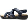 DREAM PAIRS Women’s Arch Support Sandals Comfortable Open Toe Dress Flats Walking Sandals For Summer(Navy)