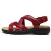 DREAM PAIRS Women’s Arch Support Sandals Comfortable Open Toe Dress Flats Walking Sandals For Summer(Red)