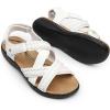 DREAM PAIRS Women’s Arch Support Sandals Comfortable Open Toe Dress Flats Walking Sandals For Summer(White)
