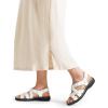 DREAM PAIRS Women’s Arch Support Sandals Comfortable Open Toe Dress Flats Walking Sandals For Summer(White)