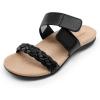 DREAM PAIRS Women’s Arch Support Slides Flat Sandals Soft Cushion Slippers With Adjustable Straps(Black)