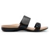 DREAM PAIRS Women’s Arch Support Slides Flat Sandals Soft Cushion Slippers With Adjustable Straps(Black)